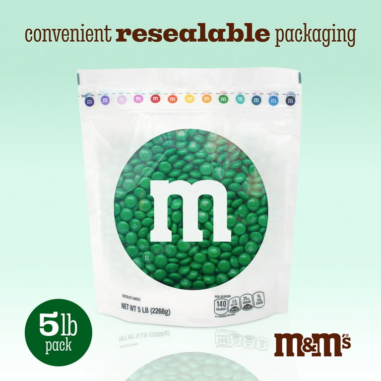 M&M'S World Dark Green Milk Chocolate Candy, 5lb Bag - Walmart.com