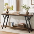 thumbnail image 2 of Tribesigns 70.9-Inch Narrow Long Entryway Console Table, Industrial Sofa Table Behind Couch with 2-Tier Storage Shelf for Hallway, Living Room, Entrance, Foyer, Rustic Brown, 2 of 22