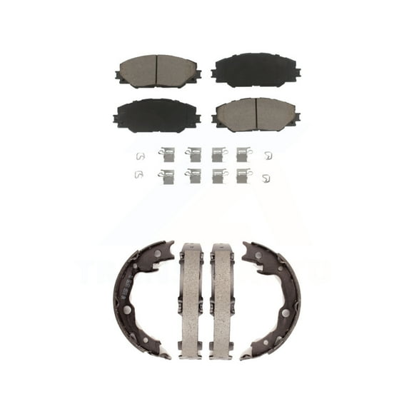 Front Ceramic Brake Pads And Rear Parking Shoes Kit For Toyota RAV4 Matrix Pontiac Vibe KCN-100591