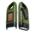 thumbnail image 4 of ZOUYUE Hand Cranking Solar Powered Rechargeable Flashlight Emergency LED Flashlight Carabiner Dynamo Quick Snap Clip Backpack Flashlight Torch - Green, 4 of 8