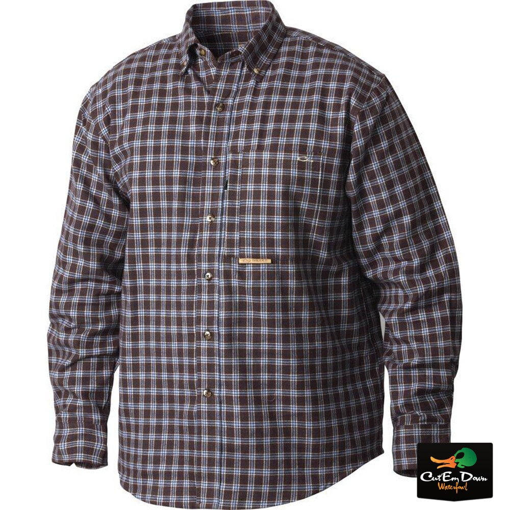 Drake Mens Featherlite Check Long Sleeve Shirt Dark Navy XX-Large
