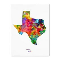 Trademark Fine Art Michael Tompsett Texas Map Canvas Wall Art - 14x19