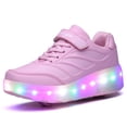 thumbnail image 3 of Kids Wheels Shoes with Lights Rechargeable Roller Skates Shoes Retractable Wheels Shoe LED Flashing Sneakers for Girls Boys Gift, 3 of 19