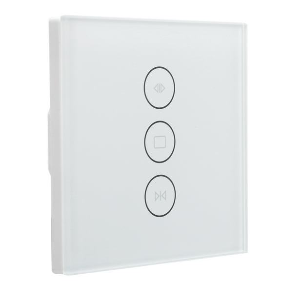Curtain Touch Panel, Timing Function EU Plug 110-240V Voice Control Wifi Curtain Switch  For Tuya For  Apartment White,Black