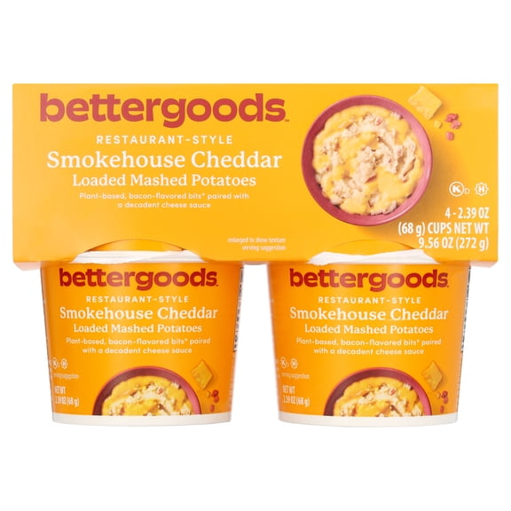 bettergoods Smokehouse Cheddar Loaded Potato Cup, 4 Count, 2.39 oz Cup