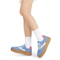 thumbnail image 7 of LUCKY STEP Womens Suede Thick Sole Sneakers Retro Rubber Fashion Casual Shoes,Blue&White, 7 of 7