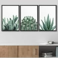 thumbnail image 3 of wall26 Framed Canvas Print Wall Art Set Minimal Green Southwest Desert Cacti Nature Wilderness Photography Modern Art Bohemian Decorative for Living Room, Bedroom, Office - 24"x36"x3 Black, 3 of 5