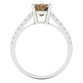 thumbnail image 4 of Solitaire with Accents Engagement Ring for Women - 2.21ct Simulated Champagne Diamond in 18K White Gold Promise Ring, 4 of 6