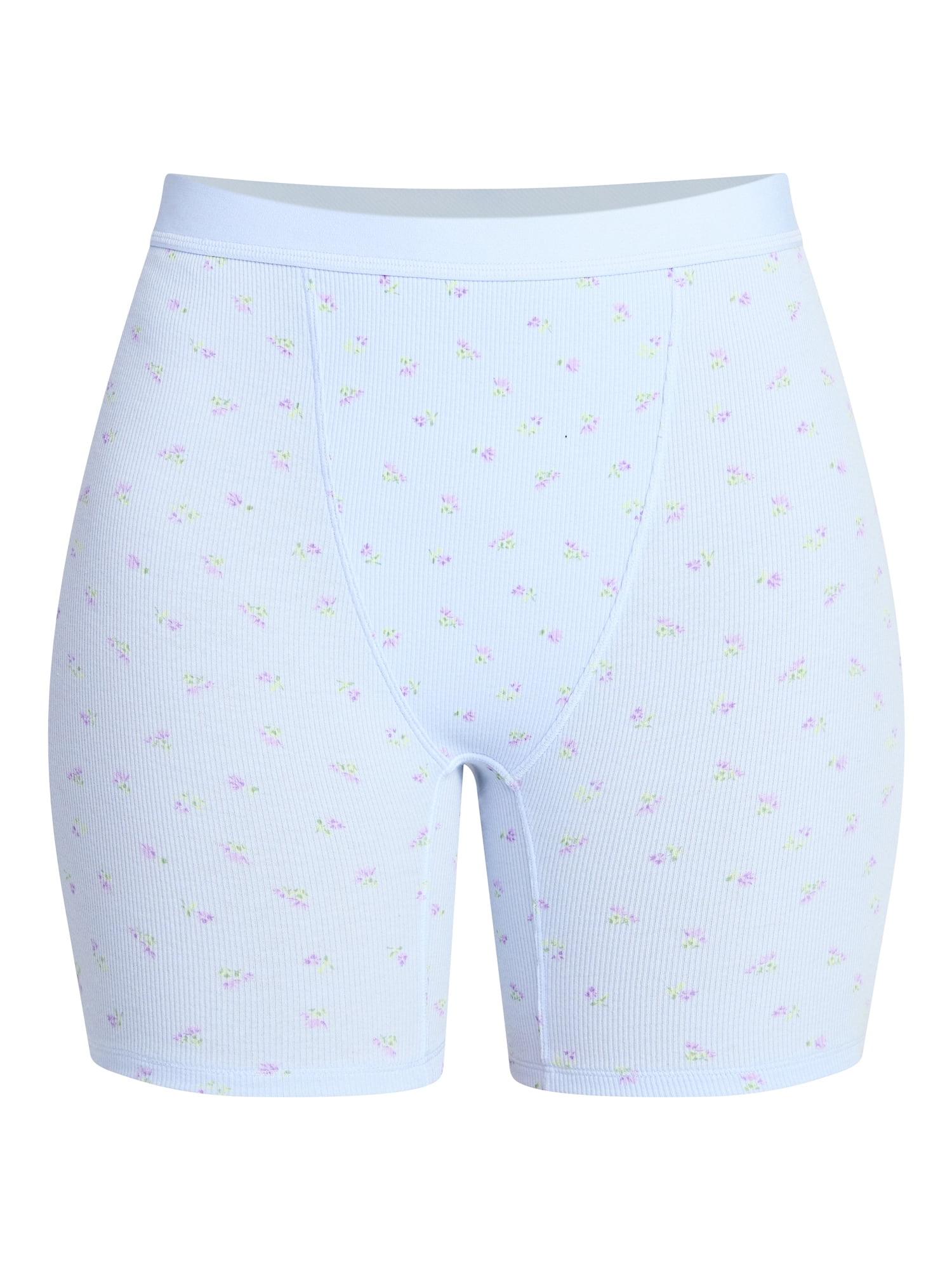 No Boundaries Cotton Stretch Ribbed Boxer Short Panties, Women's XS-XXXL