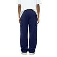 thumbnail image 3 of Cargo Sweatpants for Men Baggy Fleece Wide Leg Drawstring Sweatpants Big and Tall Athletic Hiking Pants with Pockets Navy 3XL, 3 of 3