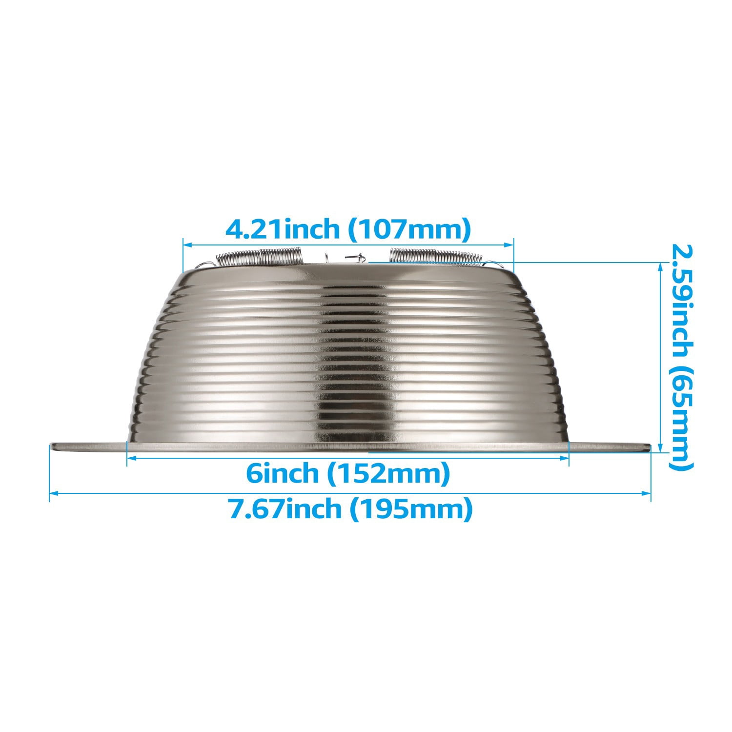 12 Pack 6 Inch Recessed Can Light Trim, Satin Nickel Metal Step Baffle with Iron Ring, Fit Halo & Juno Remodel Recessed Housing, for PAR30, PAR38, BR30, BR40 Light Bulb