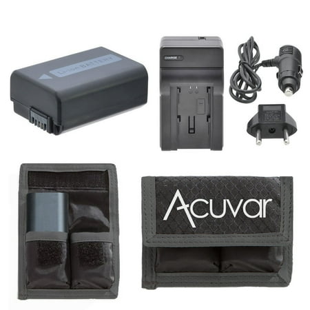 NP-FW50 2300mAh Battery for Sony DSLR Cameras  + Home/Car Charger + Acuvar Battery