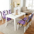 thumbnail image 2 of TSOVTHRID Butterfly Floral Purple Marble Print Quilted Dining Chair Slipcovers, Stretchy Removable Chair Covers with Detachable Strap, Universal Fit Non-Slip Seat Cushion Covers, Set of 1, 2 of 7