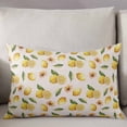 thumbnail image 3 of Yellow Lemon Throw Pillow Cover 12 x 20 Inch Decorative Pillow Cover Summer Fruit Flower Retro Watercolor Beige Lumbar Pillowcase Seasonal Rectangle Cushion Case for Couch Sofa Bed Living Room, 3 of 7