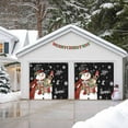 thumbnail image 4 of Fsddascl 7 x 16 Ft Christmas Garage Door Cover, Black Christmas Snowman Large Garage Door Banner, Xmas Botanical Birds Snowflake Hanging Garage Mural Background for Indoor Outdoor Xmas Party Supplies, 4 of 9
