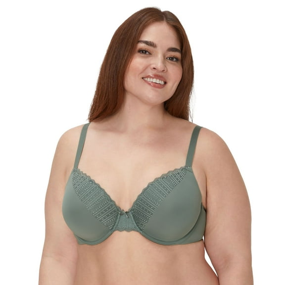 Maidenform T-Shirt Underwire, Comfort Devotion Full Coverage Bras for Women, Pewter Green