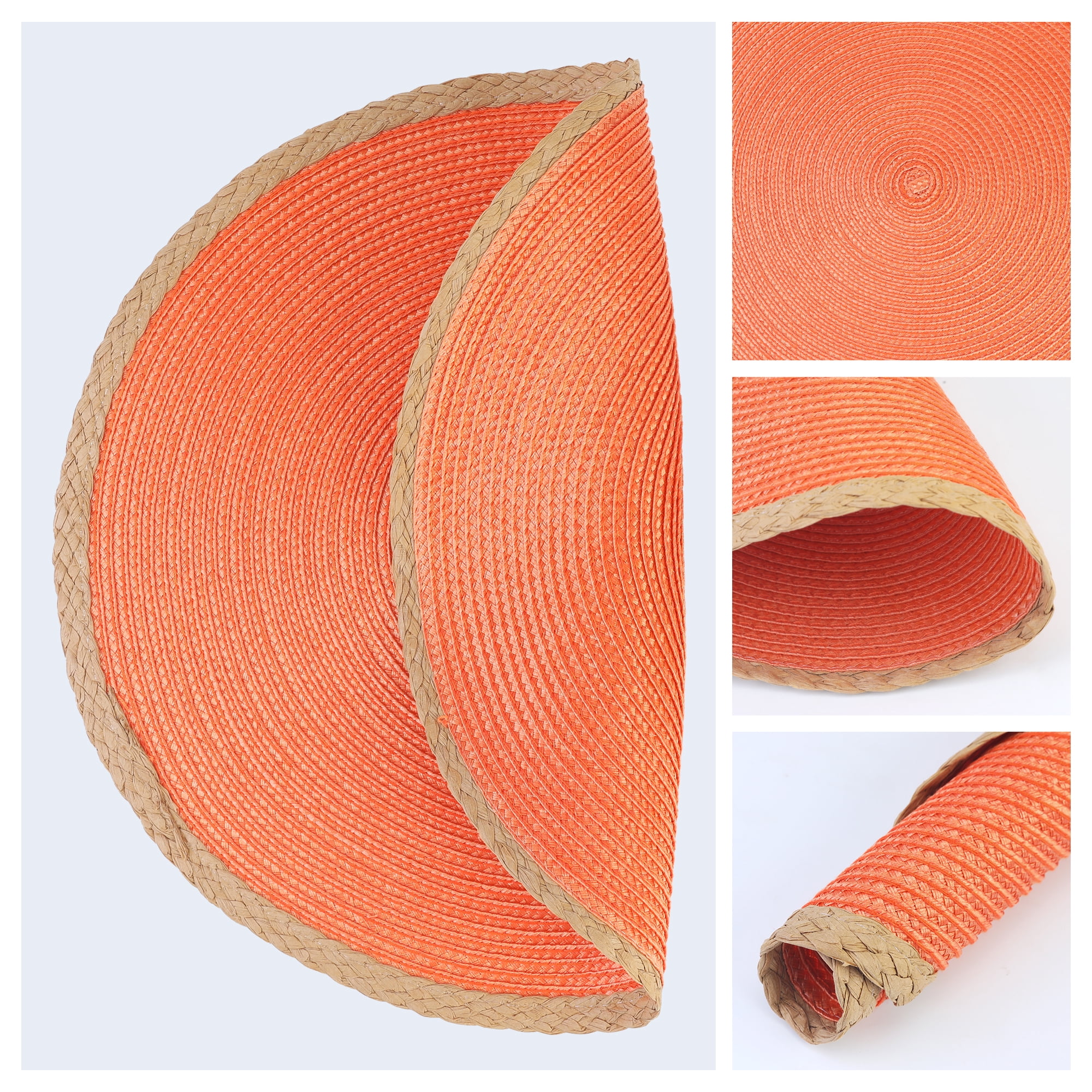 Unique Bargains Farmhouse Woven Placemats Set of 6 for Dining Table Decor Orange