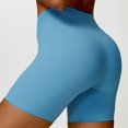 thumbnail image 5 of GEWSEY Biker Yoga Shorts for Women 3" High Waisted Tummy Control Workout Running Athletic Spandex Shorts (Light Blue, L), 5 of 8