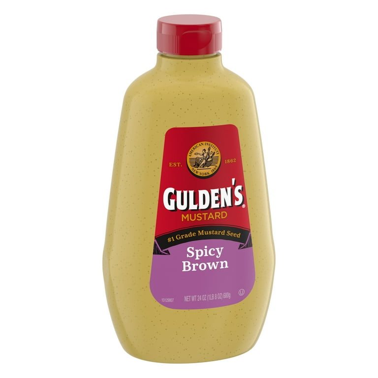 Gulden's Premium Spicy Brown Mustard, Versatile & Zesty, 24 oz