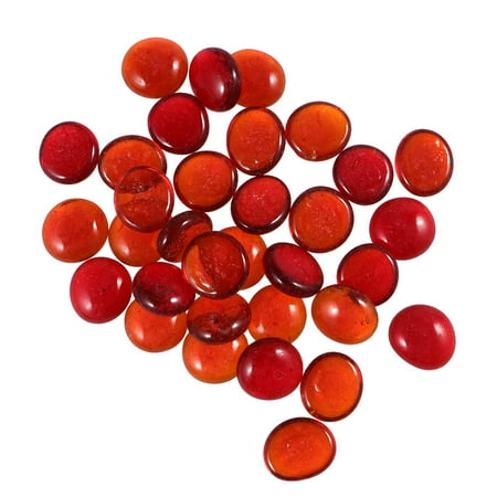

glass beads 1 Set Flat Bead Decors DIY Glass Beads Multi-function Decorative Gravels Handmade Craft Ornaments for Home Store (Red)