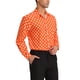 thumbnail image 4 of Camisa de vestir de manga larga de botones para hombre INSPIRE CHIC con estampado de lunares 2XL Naranja, 4 of 7