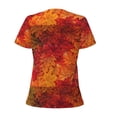 thumbnail image 3 of Goofa Autumn Leaf Pattern Womens Deep V Neck Low Cut Tops Casual Summer Short Sleeve Ribbed Knit T-Shirts-X-Large, 3 of 5