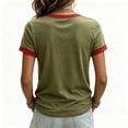thumbnail image 2 of Womens 9/11 Never Forget T Shirt Patriotic Ringer Tee Vintage Memorial Graphic Top Twin Towers Tribute Short Sleeve Crewneck Casual Summer Gift for Her, Army Green-L, 2 of 2
