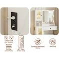 thumbnail image 3 of 33.4"x55"x15.5" Makeup Vanity Desk with LED Mirror, Charging Ports & Drawers, Dressing Table with 3 Lighting Modes for Bedroom,White and wooden tabletop, 3 of 6