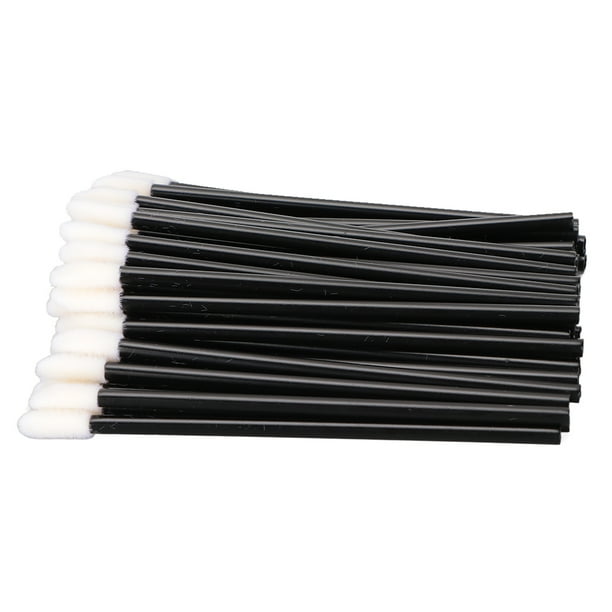 100 Uds Pinceles De Labios Desechables Ligeros Cómodos Inodoros Seguros Aplicador De Pincel De Lápiz Labial Con Varilla Negra