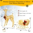 thumbnail image 2 of Gymax Pre-Lit Christmas Reindeer & Santa's Sleigh Lighted Yard Decor w/ 100 LED Lights, 2 of 10