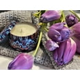 thumbnail image 4 of Soy Wax Candle in Tin Jar Floral Aloha Orchid Scent Handmade in USA Natural and Safe by Relaxcation 6 oz, 4 of 7