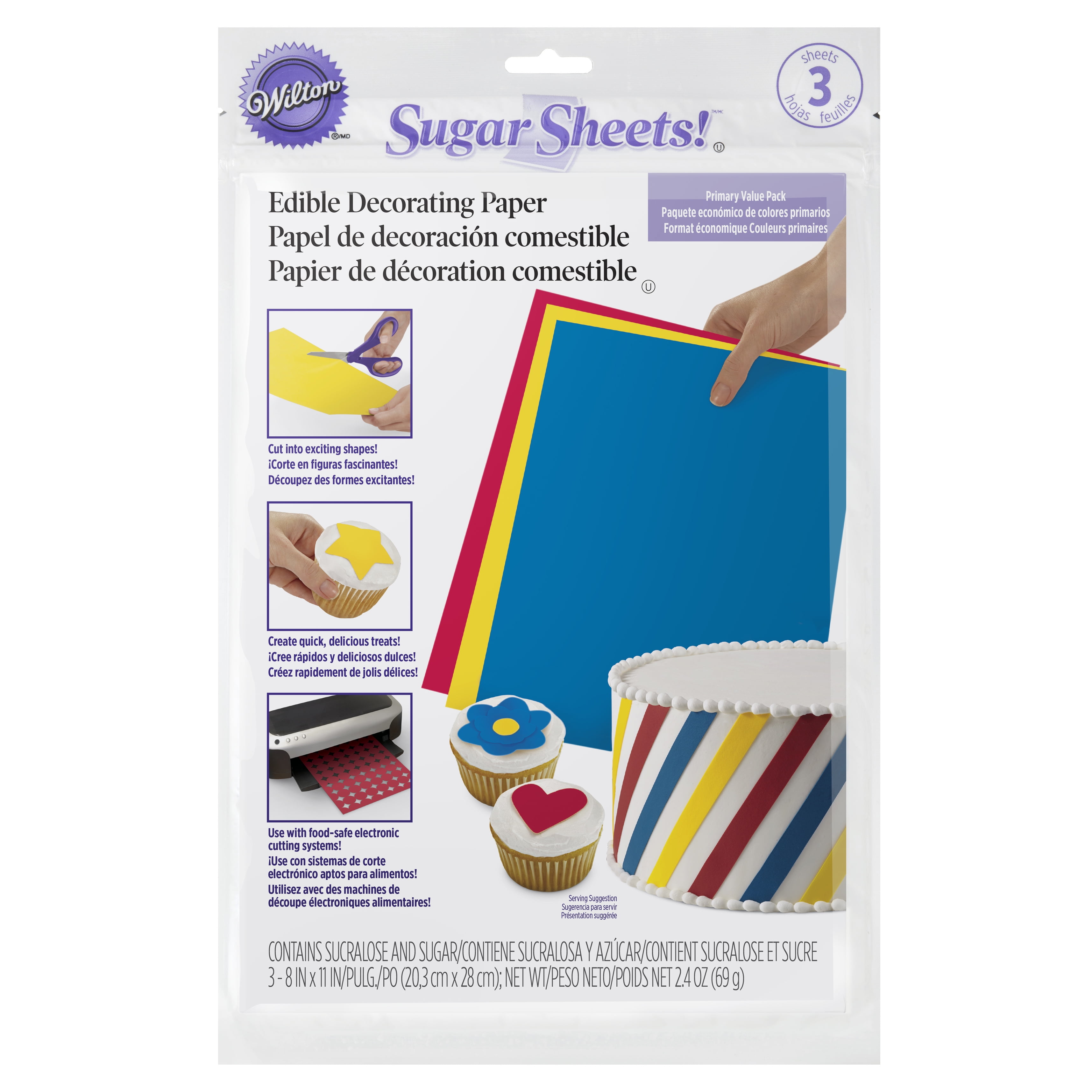 Wilton Sugar Sheets Edible Decorating Paper, Multipack of 3 - Walmart.com