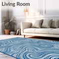 thumbnail image 2 of ODIKA 3'x5' Machine Washable Non-Slip Area Rug, Swirl with Dynamic Water Current Motifs High Traffic Rug with Pad, Blue, 704576, 2 of 8