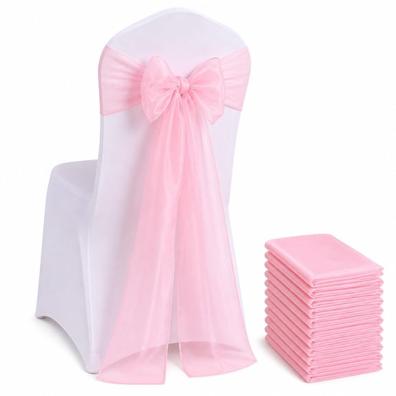 Elegant Organza Chair Sashes Sheer Fabric Sashes for Weddings, Parties, and Special Events