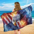 thumbnail image 6 of XYZCANDO Bald Eagle and US Flag Comfortable Car Seat Cover for Gym Outdoor Sport Running, Anti-Slip Durable Car Seat Cover Towel, 6 of 11