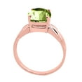 thumbnail image 4 of Mauli Jewels Rings for Women 2.25 Carat Cushion Cut Green Amethyst Ring 4-Prong 10K Rose Gold, 4 of 6