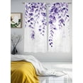thumbnail image 3 of Sheer Curtains 63 Inches Long, Botanical Plant Rustic Branch Floral Light Filtering Window Curtains for Living Room, Purple Eucalyptus Rod Pocket Voile Sheer Curtain Drapes, 52"W x 63"L, 2 Panels, 3 of 9