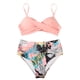 thumbnail image 4 of MKLEKYY Trajes De Baño Mujer Women High Waisted Bikini Sexy Push Up Two Piece Swimsuits Vintage Swimsuit Two Piece Retro Ruched High Waist Print Bikini Set 2775, 4 of 6