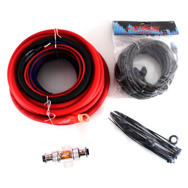 Sky High Car Audio Amplifier Wiring Kit OFC 4 Gauge Red Power Black