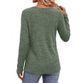 thumbnail image 3 of Fantaslook Casual Tops for Women Long Sleeve Shirts with Buttons Asymmetrical Hem Fall Blouses Crew Neck Tunic Top, 3 of 9