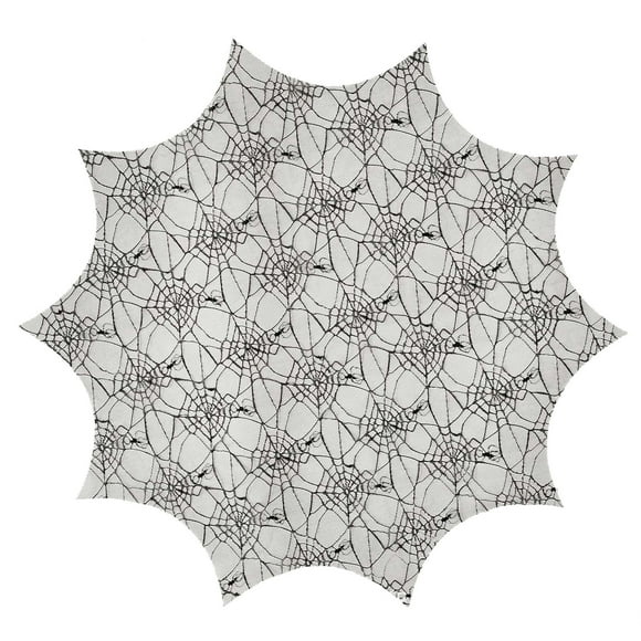 Nappe d'Halloween Ronde en Polyester pour Décoration de Table de Maison Facile à Nettoyer Taille 140Cm
