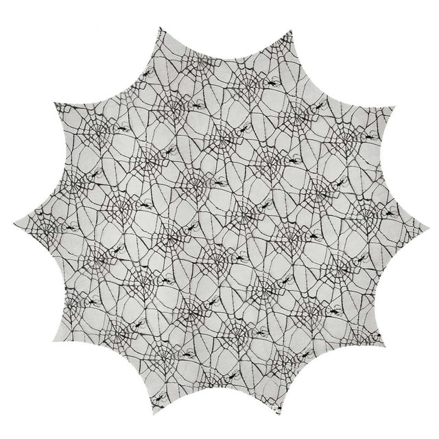 WLOELOEW 140Cm Round Halloween Tablecloth For Large Gatherings Witch And Pumpkin Pattern For Theme Resistant To Stains Polyester Fabric Table Cover C