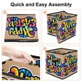 thumbnail image 4 of Easter Foldable Storage Basket with Handle, 10.8"x10.5"x10.6" Large Capacity Cube Organizer Storage Containers, 4 of 6