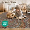 thumbnail image 4 of ODIKA 8'x10' Washable Area Rug Grain Rustic Nature With Earthy Annual Rings Tree Stump Wood Playful Expressive for Living Room, Under Sectional, Family , Durable, Non-Slip, 4 of 7