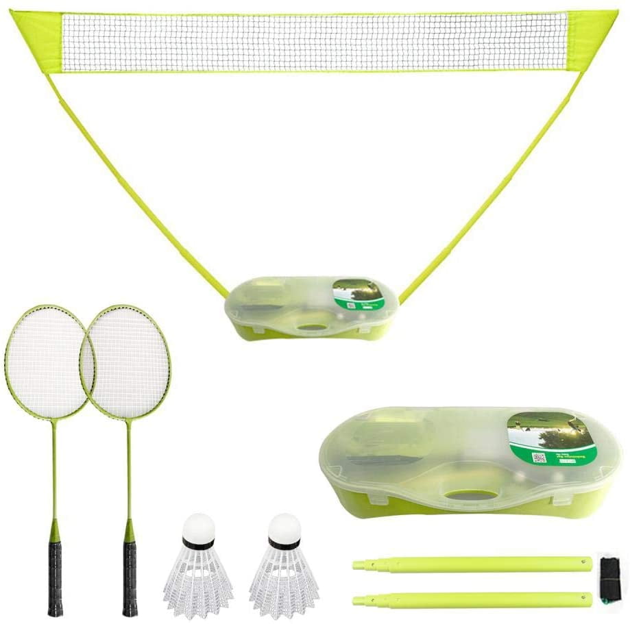 FBSPORT Portable Badminton Net Set with Storage Base, Folding