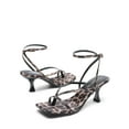 thumbnail image 3 of BURUDANI Women's kitten Low Strappy Lace Up Heels Open Square Toe Thong Ankle Strap Heels Sexy Fashion Comfort Dress Shoes Party Sylvestra Pumps Heeled Sandals, 3 of 6