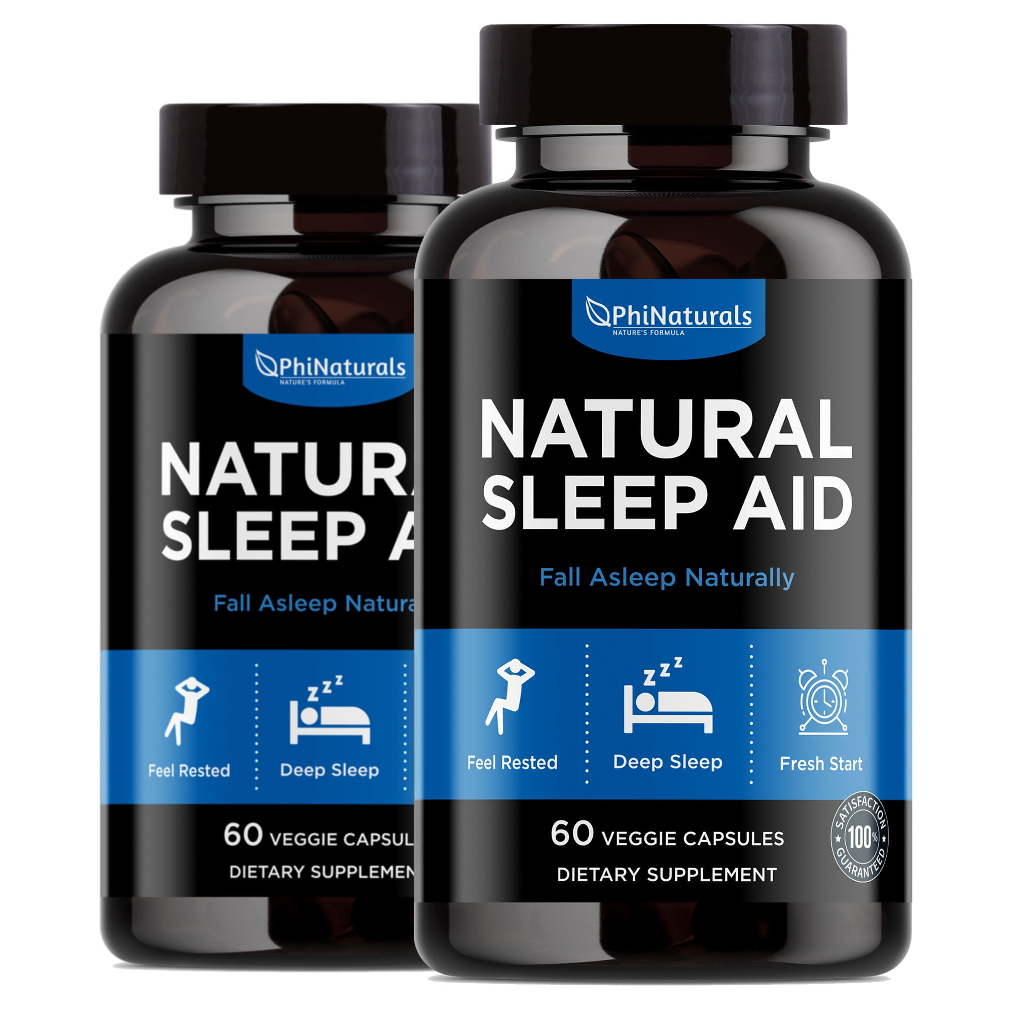 Natural Sleep Aid (Pack of 2) Capsules Supplement by Phi Naturals