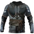 thumbnail image 3 of Sudadera con capucha de los Caballeros Templarios para hombre, sudadera de gran tamaño con estampado 3D, nueva moda 2024, chaqueta holgada, jersey, ropa de calle informal con capucha, 3 of 5