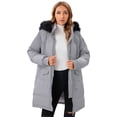 thumbnail image 4 of QIYAA Women’s Down Long Jacket Winter Coat Outwear Warm Puffer Fur Trim Hooded Coat Waterproof with Faux Fur Hood, 4 of 10