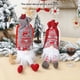 thumbnail image 5 of Bewildely Funda de botella de vino con cordón, manga de encaje roja para hombre mayor sin rostro de Navidad con pierna colgante, de Kits de decoración para fiestas Gris, 5 of 6